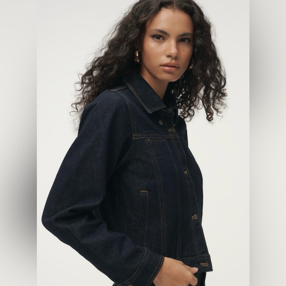 New Anthropologie Removable Capelet Denim Jacket Sz XS - Picture 2 of 7